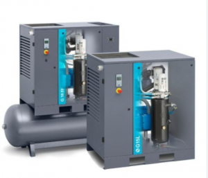 Atlas Copco Compressor on white background