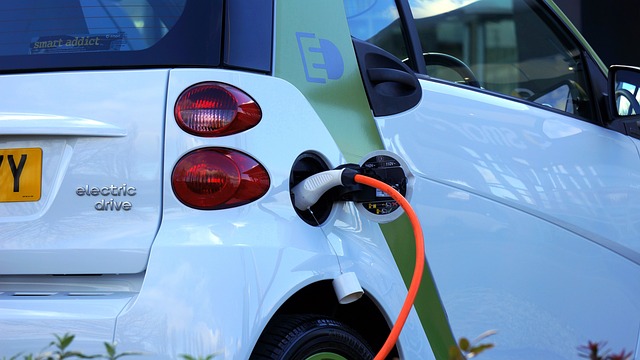 electric car being charged from the back